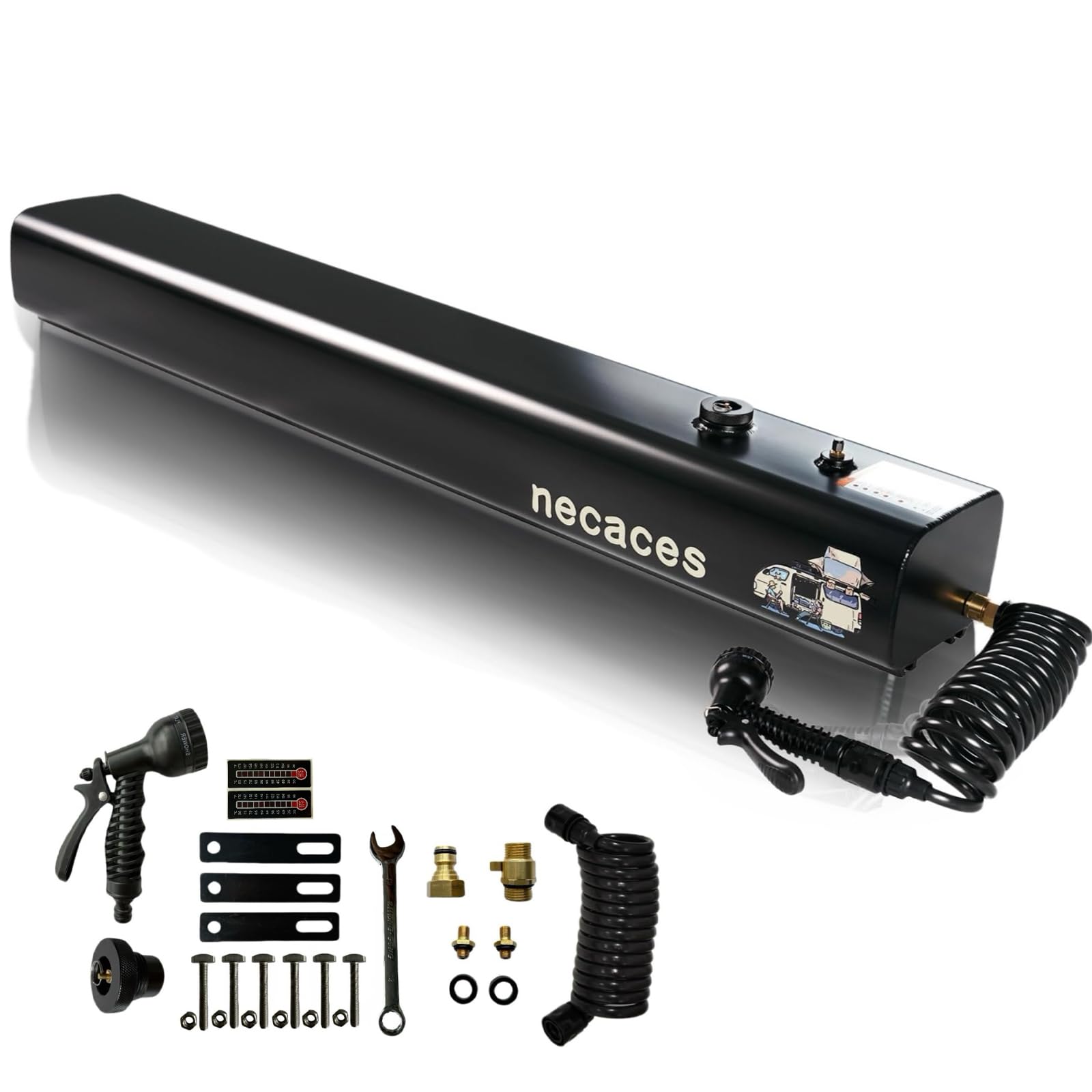 Necaces 8-Gallon Pressurized Water Tank: Portable Camping Shower & Water Storage for Overland Vehicles & Outdoor Activities