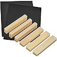 SAPHUE 6Pcs Unbleached Bone Guitar Nuts Blank For Electric Bass Acoustic Classical Guitar Mandolin Banjo Ukulele Nut Blank (6Pcs Nut)