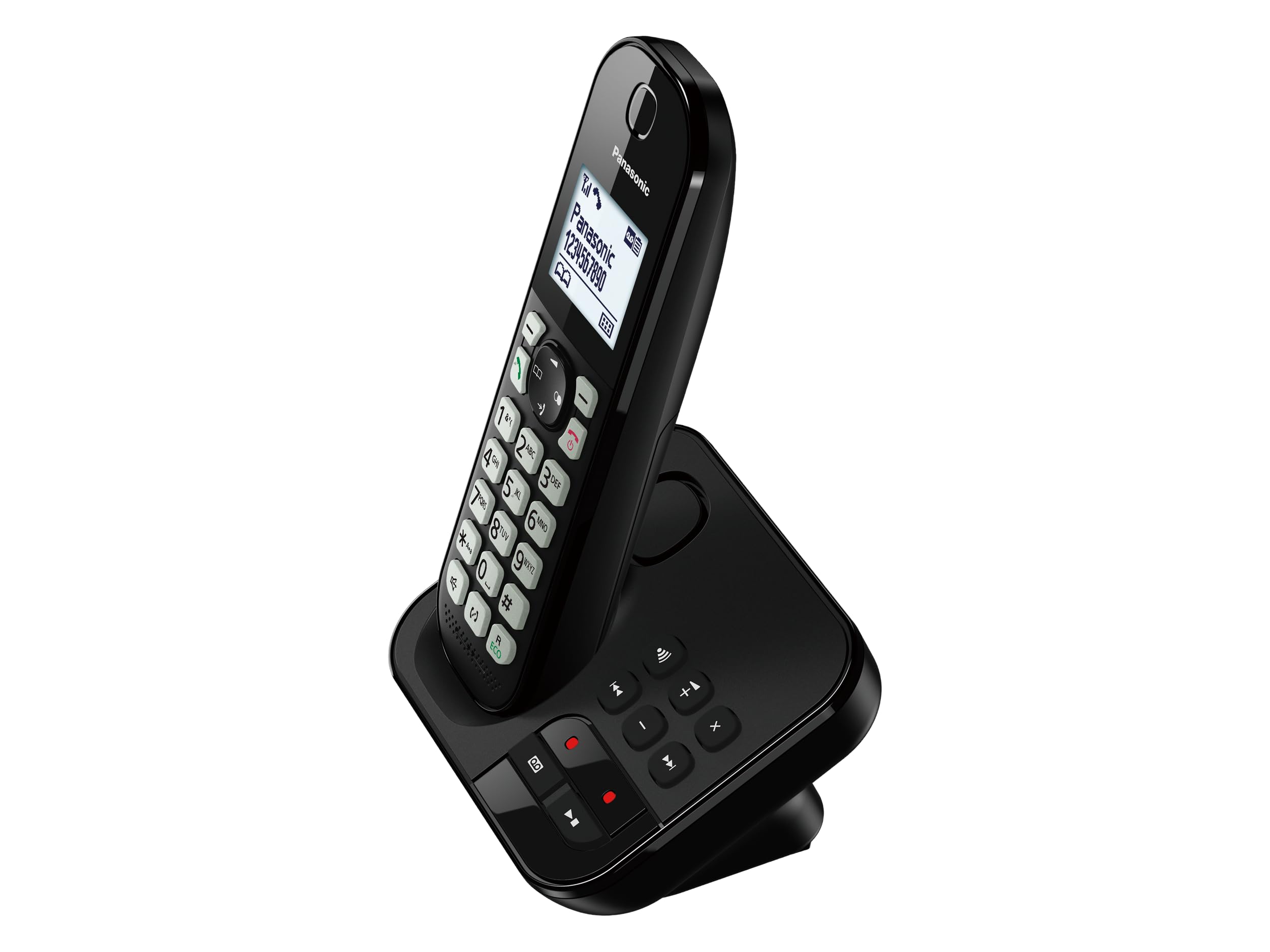 Panasonic KX-TGC463GB Digitales Schnurloses Telefon mit Anrufbeantworter, Basisstation & 3 Mobilteile, LCD-Display, große Tasten, Schwarz 3