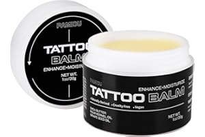 Pamiou Tattoo Aftercare Balm, Tattooed Skin Moisturizer & Color Enhancement, Cream Butter For New & Old Tattoos, Naturally-De