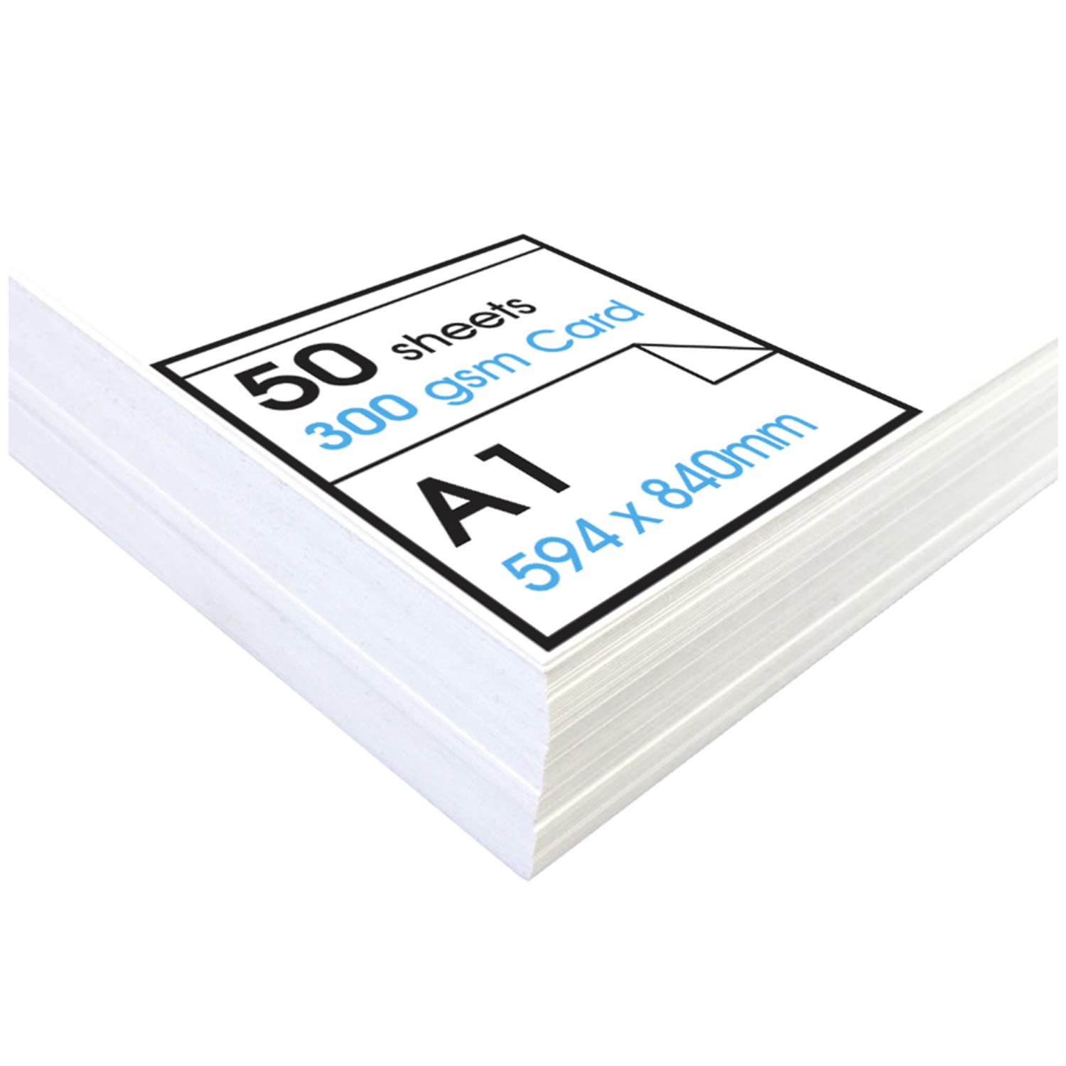 Artway Studio – A1 ‘High’ White Card - Ideal for Presentation, Display, Mounting and Card Stock – 300gsm - A1 (50 Sheets)