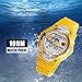 Jewtme LED Waterproof 100m Sports Digital Watch for Children Girls Boys with Three Alarms-Yellow