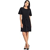 Donna Morgan Womens Tie Front Crepe Dress