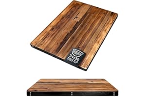 HEIRLOUM Reclaimed Wood Table Top - Rustic Recycled Wooden Piece Perfect for Signs, Kitchens, Dining and Coffee Table Tops (Reclaimed Wood Table Top with Metal Edge, 24" x 30")