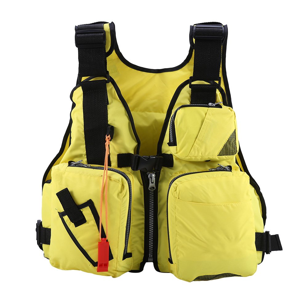 Sailingサーフィン カヤック およびその他の水スポーツ With Life B07fkd1vcy Vest Alomejorライフジャケット大人用軽量drift Adjustableベルトfor イエロー ライフジャケットフローティングベスト ブランド品専門の
