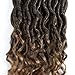 Goddess faux locs wavy curly faux locs crochet hair with curly ends synthetic hair extension(24inch,1B-27)