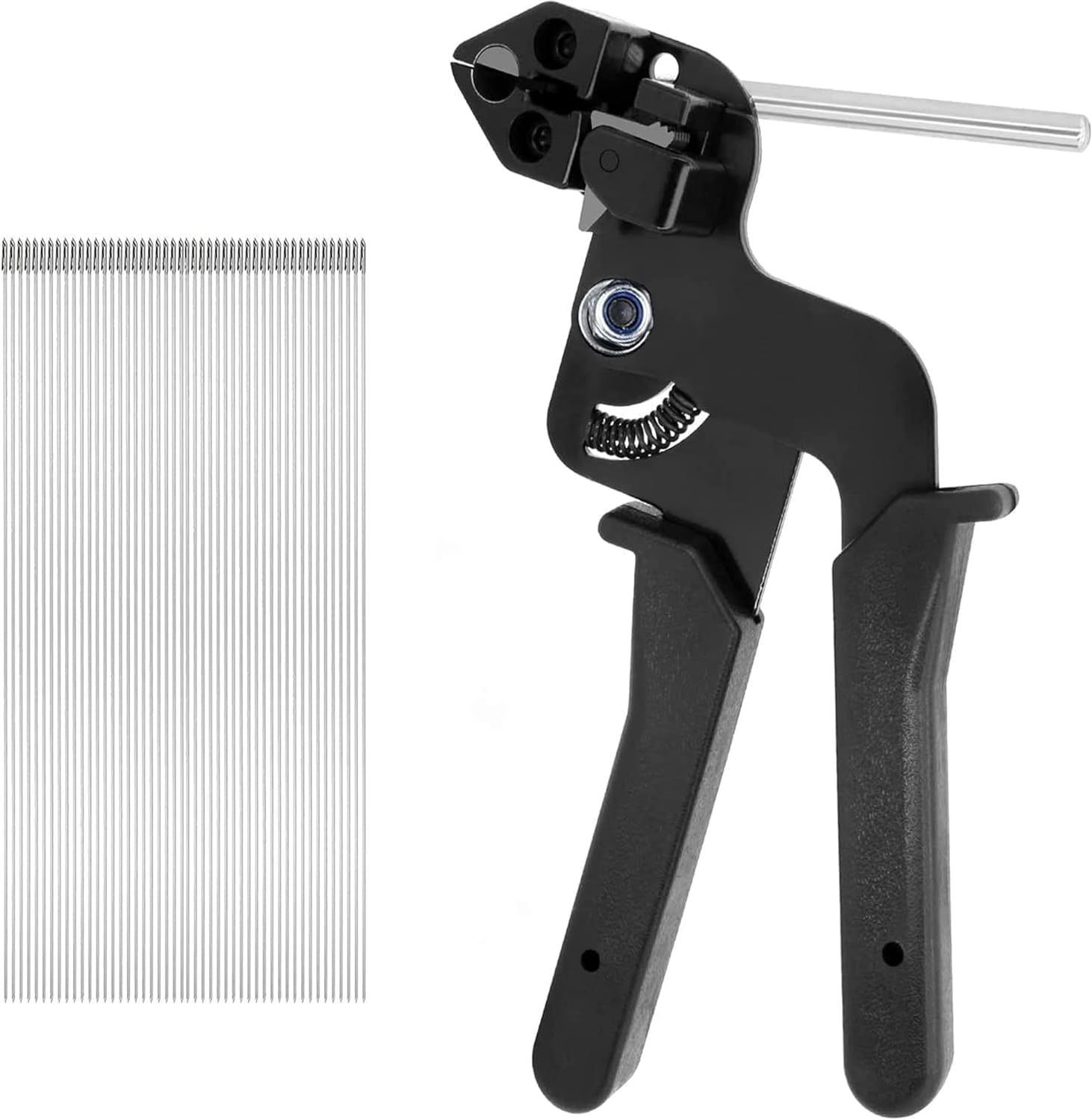 Metal Tie Gun with 50 Pieces Stainless Steel Cable Ties, Deecam Cable Tie Pliers for Locking and Cutting Metal Zip Ties, 250 mm x 4.6 mm Kabelbinder Aus Edelstahl — image 1