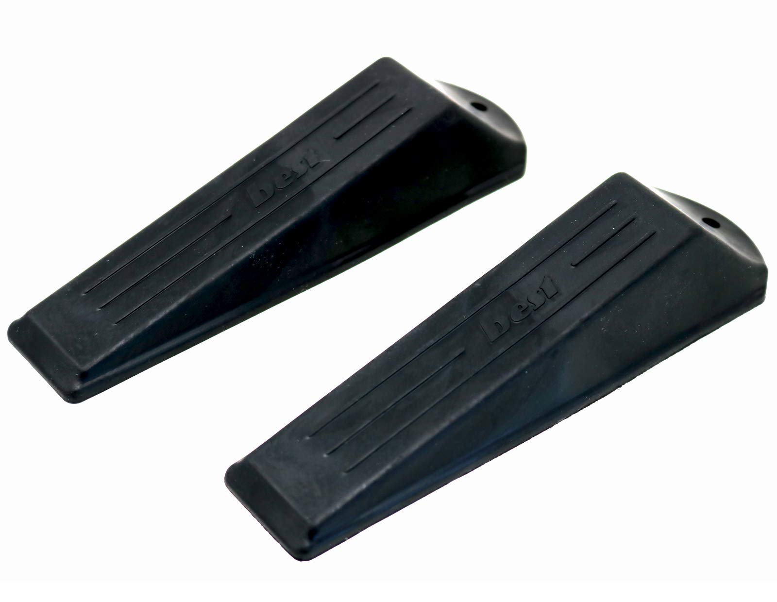 Bulk Hardware Premium Heavy Duty Rubber Door Wedge Stoppers-Black, Pack of 2, Pair