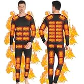 Heated Thermal Underwear for Men Women USB Charge 42 Zone Intelligent Heated Long Johns for Men Women & XS-4XL