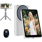 Vlog Selfie Monitor Screen with Magnetic Mount and Bluetooth Remote, Real Time Rear Camera Mirroring for iPhone, Android, 3-Level Brightness, Wide Screen, 180° Flip(1080P and 4K)