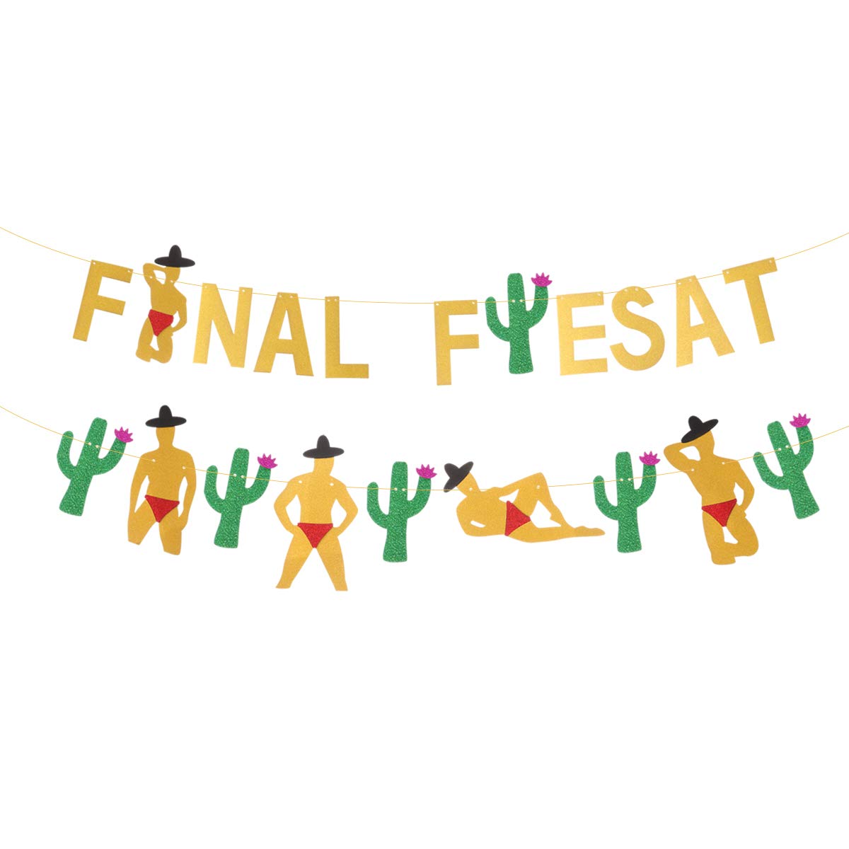 Amosfun Fiesta Banner Mexican Party Banner Cactus Bunting Banner Fiesta Party Supplies Fiesta Photo Props Fiesta Theme Party Hanging Decorations