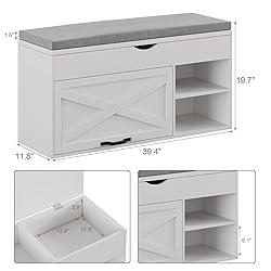 ChooChoo Storage Bench with Cushion, Shoe Bench