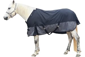 LEAFOREST 1200D Horse Blanket Waterproof Breathable Turnout (no Filling) Standard Neck Horse Sheet Black Grey 75IN