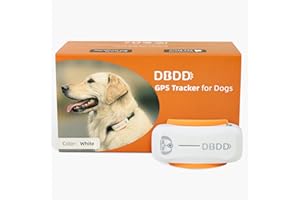 DBDD Dogs GPS Tracker, Pet GPS Location Tracker with Collar, Real Time Location & Escape Alerts & Smart Activity Tracking Device, Waterproof, Tiny & Light(White)