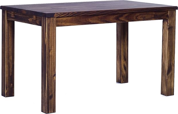 TableChamp Extendable Dining Table 47x30 Oak Solid Wood, Brown