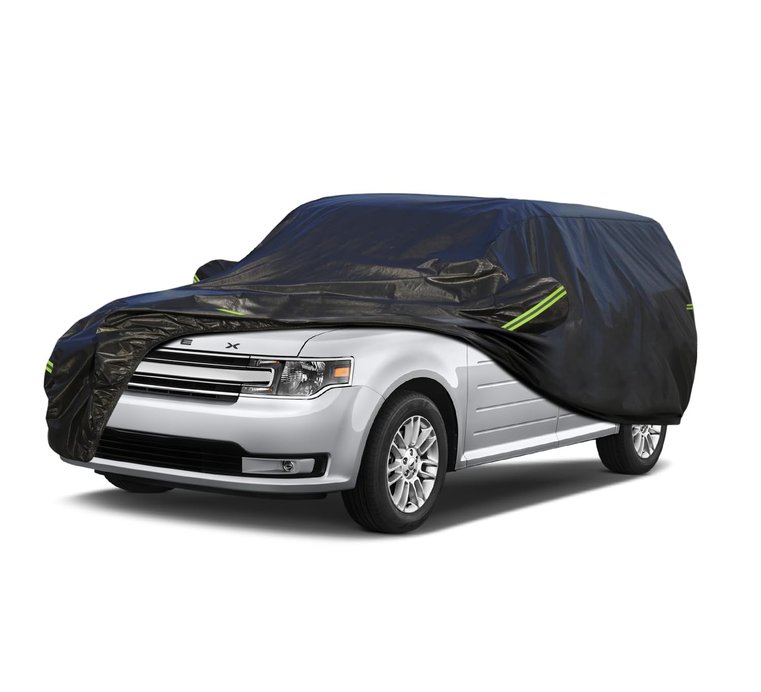 Photo 1 of KouKou Waterproof SUV Car Cover Suitable for Ford Flex from 2008 to 2019, 7 Layers Windproof All Weather Waterproof Outdoor Cover Sun Rain UV Dust Snow Protection. Black