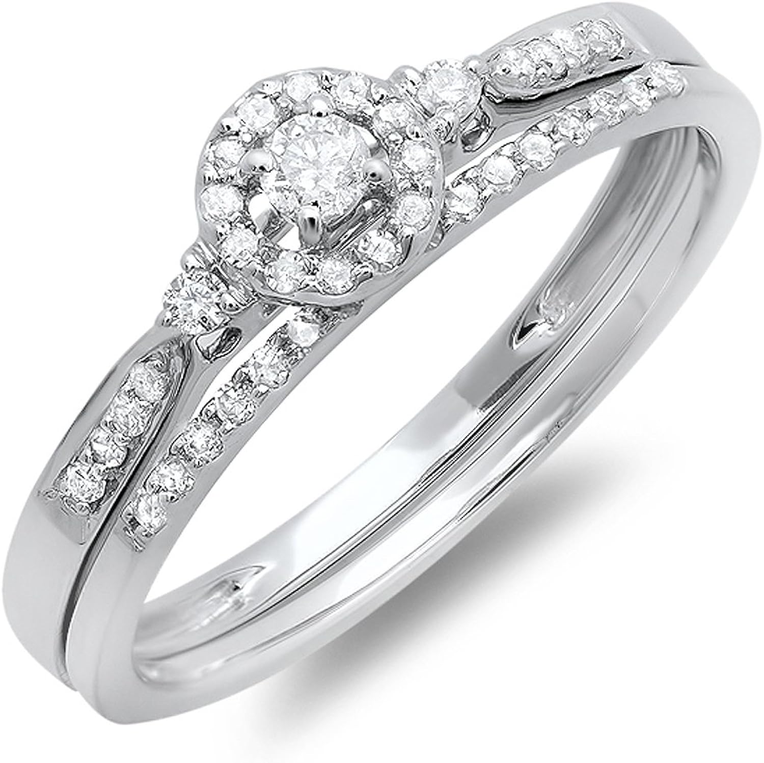 DazzlingRock Collection 10 carats Or Blanc Rond I-J Diamant Blanc