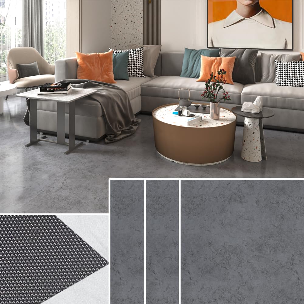 フロアタイル 置くだけ 大理石 床 シート16枚約 2畳 クッションフロア トイレ 初心者OK 賃貸OK 防水 接着剤不要フロアシート 玄関 床 DIY 張り替え リメイク シート 45.7*45.7cm 厚手3mm（大理石調8002） の商品画像