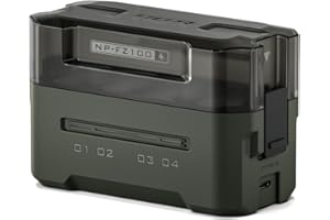 Tilta NP-FZ100 Portable Charging Station - Green | Charge 4 Batteries w/USB-C PD 45W Fast Charge | Safe for A6600, A6700, A7C