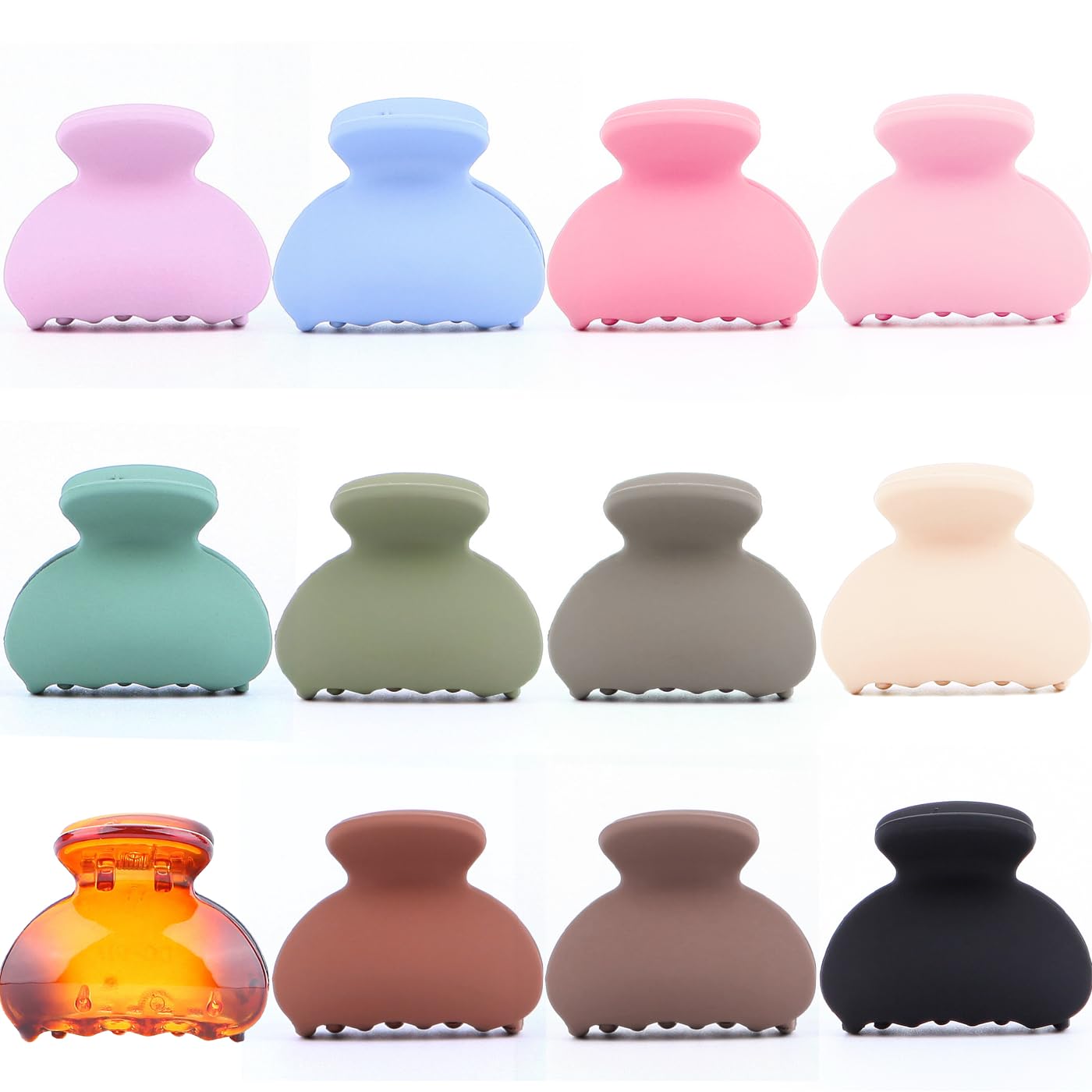 MUNSKT Pack of 12 Small Hair Clips Claws, Mini Hair Claws Clips for Women Girls Thick Thin Fine Hairstyle Clips Strong Matte Acrylic Hair Styling Accessories