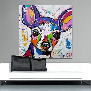 YKing1 Cuadros Abstractos Modernos del Perro de la Chihuahua del Animal