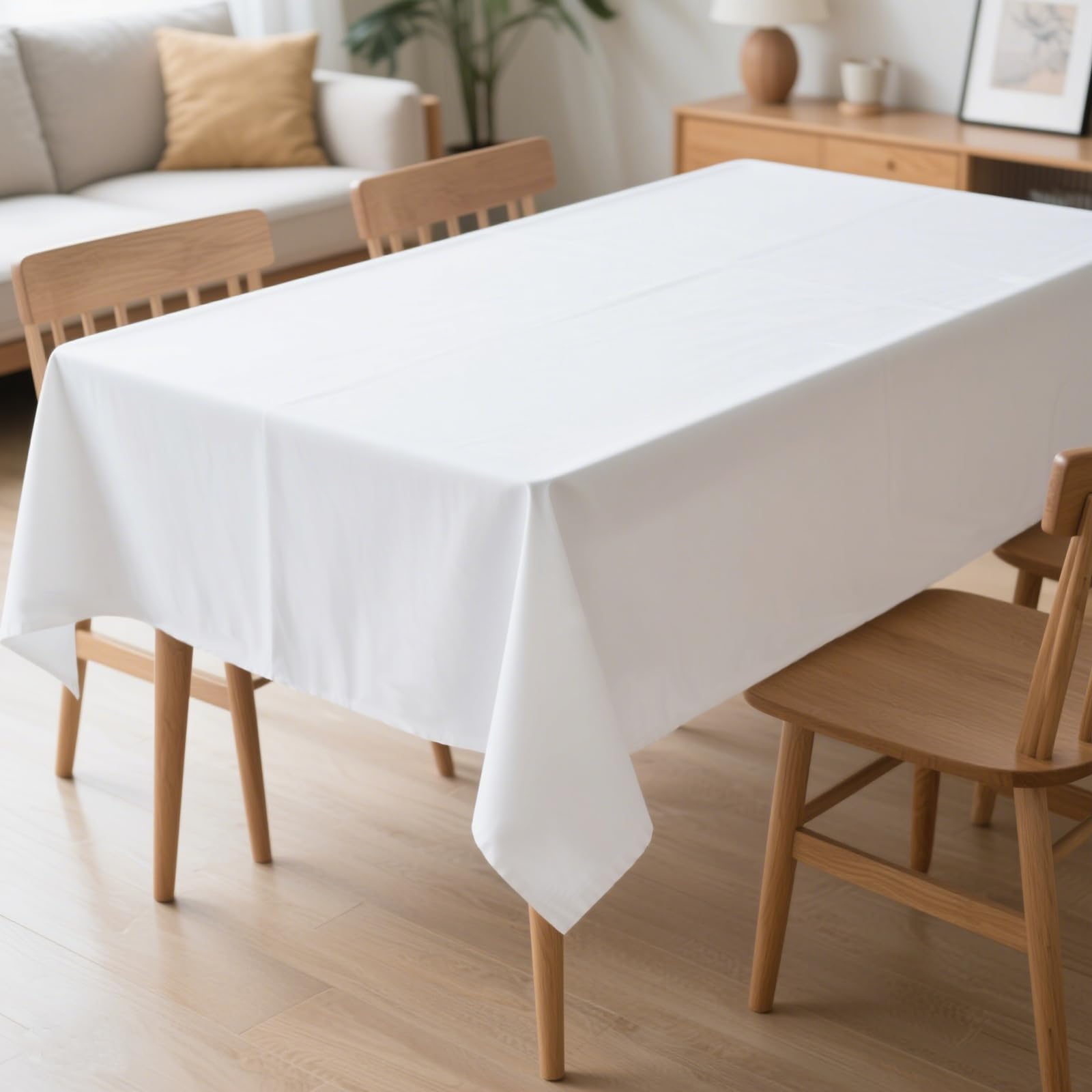 Photo 1 of **similar not exact**
MRJ 60 x 102 Inch White Rectangle Polyester Table Cloth Machine Washable Wrinkle Resistant Fabric for Banquet Indoor Outdoor Use