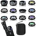 Phone Camera Lens Kit (13 Pieces) for iPhone 11 Xs 10 8 7 6 Plus SE Samsung and Most Andriod Phone- Wide Angle Lens & Macro Lens+Fisheye Lens and More
