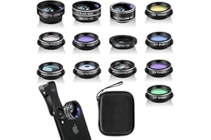 MOCALACA Phone Camera Lens Kit (13 Pieces) for iPhone 11 Xs 10 8 7 6 Plus SE Samsung and Most Andriod Phone- Wide Angle Lens & Macro Lens+Fisheye Lens and More