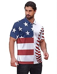 Xdceu American Flag Polo Shirts for Men Golf Polo