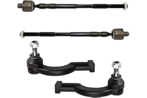 TRQ Front Inner and Outer Tie Rod Set 4 Piece Compatible with 2015-2019 Subaru Legacy 15-19 Outback