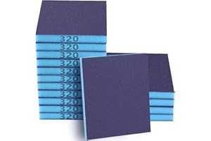 Necosthua 16 Pack 320 Grits Sanding Sponge Fine Sanding Block, Washable and Reusable Wet Dry Sandpaper Block Sandpaper Sponge for Wood Metal FurniturePaint and Drywall