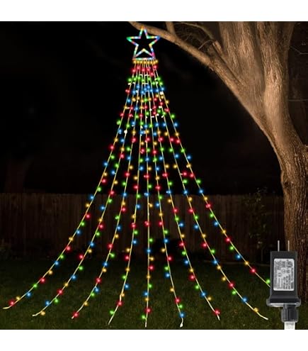 Luces De Cadena LED Copa Arbol Estrella – Decoración Navidad Para Casa Exterior