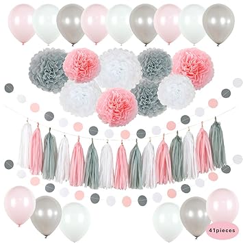 Amazon Com Baby Shower Birthday Party Girl Decorations Set Bridal