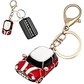 Sylvil Car Model Rhinestone Keychain, Creative Car Shape Keyring, 3D Metal Key Chain Gift for Men Women, Car Accessories (Red)