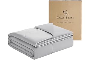Cozy Bliss Viscose Cooling Comforter Queen Size, Reversible Cooling Blanket for Hot Sleepers and Night Sweats, Q-Max 0.4 Breathable Summer Comforter Quilt, Lightweight Soft Silky Smooth, Cool Grey