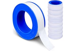 Holifeos Plumbers Tape, 8 Rolls Teflon Tape 1/2 Inch(W) X 520 Inches(L), Sealant Plumbing Tape, PTFE Teflon Tape Plumbing, Strong Sealing Pipe Tape for Shower Head, Thickened Thread Tape