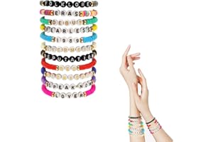 ANPOLE 11PCS TS Eras Tour Bracelets Set Lover Fearless Anti Hero Folklore Speak Now 1989 Reputation Friendship TS Bracelets Jewelry (11 PCS)