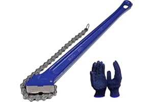 KARRYTON 24" Chain Pipe Wrench 3" - 5" Pipe Diameters, 20 1/4 Inch Chain Length Max Breaking Load 11000Lbs, Heavy Duty Plumbing Tool for Pipe Installation, Oil Fields Operations and Maintenance
