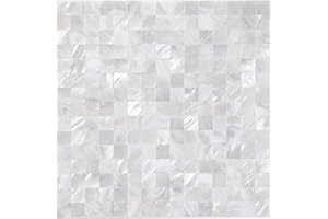REOVATILE Peel and Stick Pearl Shells Backsplash Tiles, Stick on Backsplash for Kitchen, Bathroom, Bedroom (11.8"X11.8", 10 Sheets in White Nature)