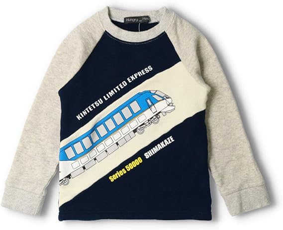 Amazon 子供服 Hungry Heart ハングリーハート ひのとり しまかぜ近鉄電車ラグラントレーナー 90cm 140cm トレーナー パーカー 通販