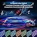 Car LED Strip Lights Justech 4pcs 48 LED Multicolor Music Car Interior Atmosphere Lights RGB SMD Car Mood Lights with Sound Active Function and Wireless Remote Control for Car TV Home-USB Portthumb 3