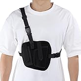 Chest holste Holster for Concealed Carry Adjustable Gun Holster for Men Pistols, Secure Chest Holster with Magazine Holder for Walking Running, Compatible with Glock 1911 and Most Pistols