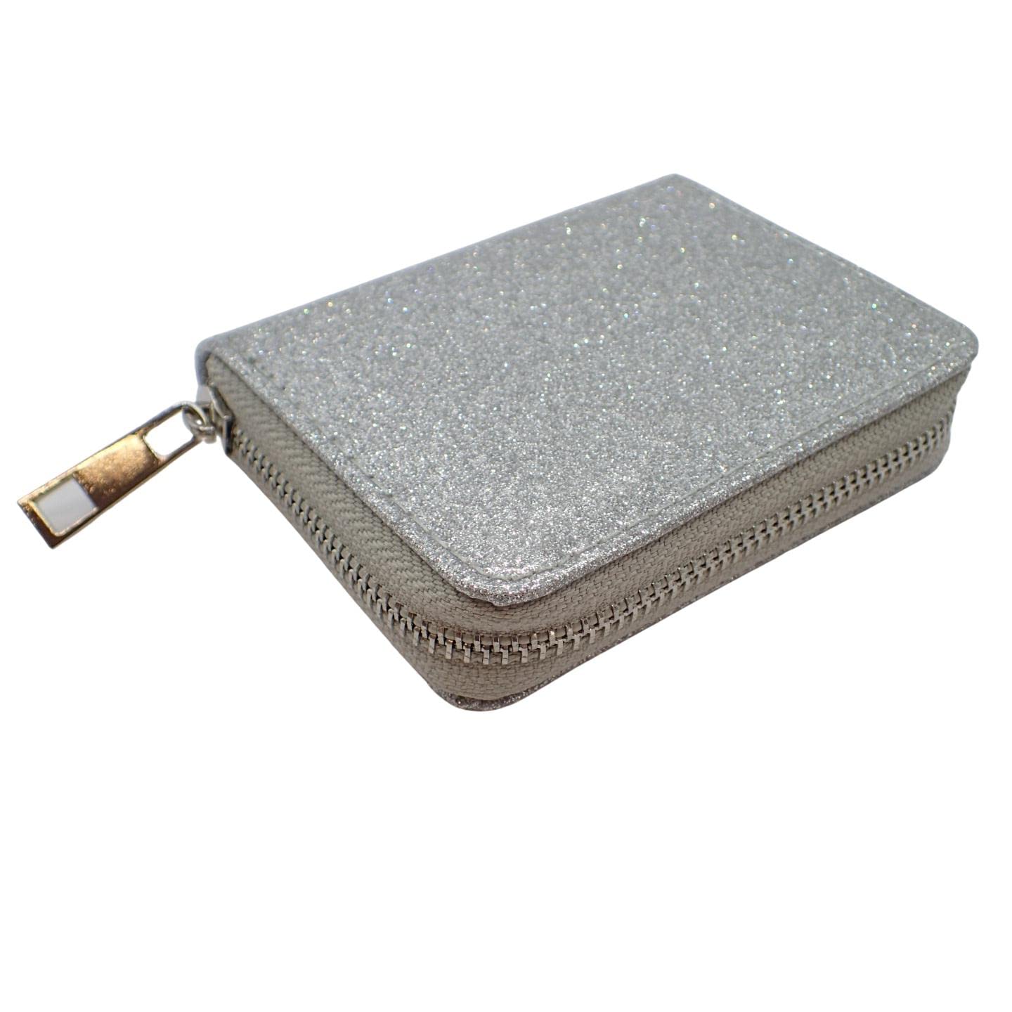 Topkids Accessories Fashion Coin Purse Women's Wallet Zip Purses Cute Money Credit Card Coin Holder Holiday Rave Festival Party Travel Accessories Money Pouch (Silver Glitter)