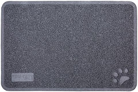 Cat Litter Mat - Patented Design with Litter Lock Mesh - Repels Liquids and Odors - Easy to Clean - Soft and Safe Phthalate Free - Fits Under Litter Box - Litter Free Floors Non-Slip Waterproof Grey