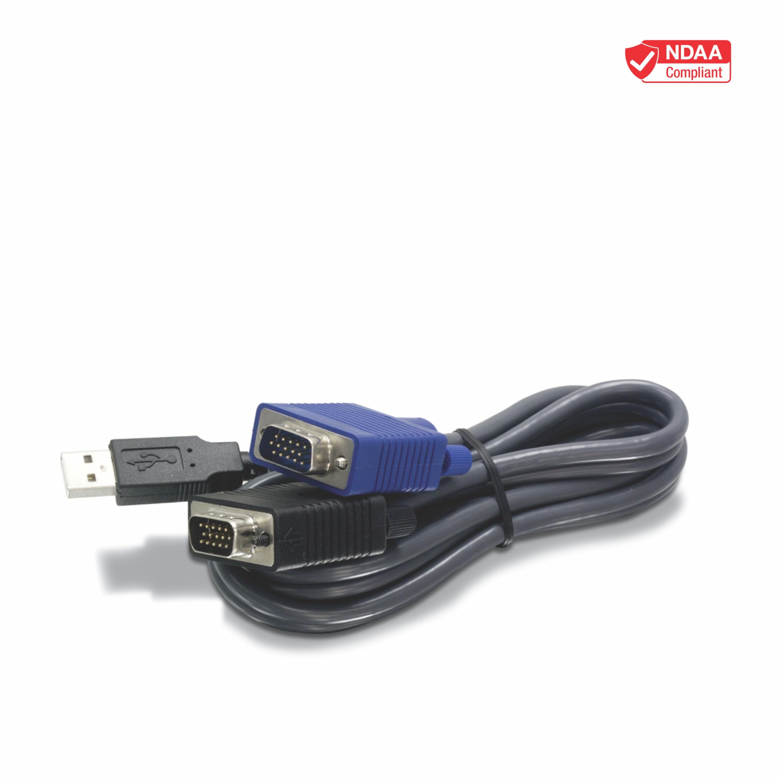 TRENDnet 2-in-1 USB VGA KVM Cable, 1.83m (6 Feet), TK-CU06, NDAA Compliant, Connect a USB Computer to KVM Switches, Black