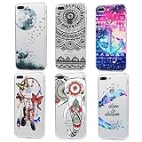 iPhone 8 plus Case, iPhone 7 plus Case - 6 Pcs Shock-absorption TPU Rubber Skin Bumper Case Transparent Crystal Clear Cute Colorful Print Patterns Ultra Slim Protective Cover by Badalink - Group 1