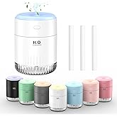 SZO Portable Mini Humidifier, 500ML USB Personal Cool Mist Humidifiers for Bedroom Office Travel Desk, Whisper Quiet 20dB wit