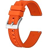 BISONSTRAP Watch Bands for Men, High Performance Fluororubber Watch Strap with Quick Release,18mm 20mm 22mm