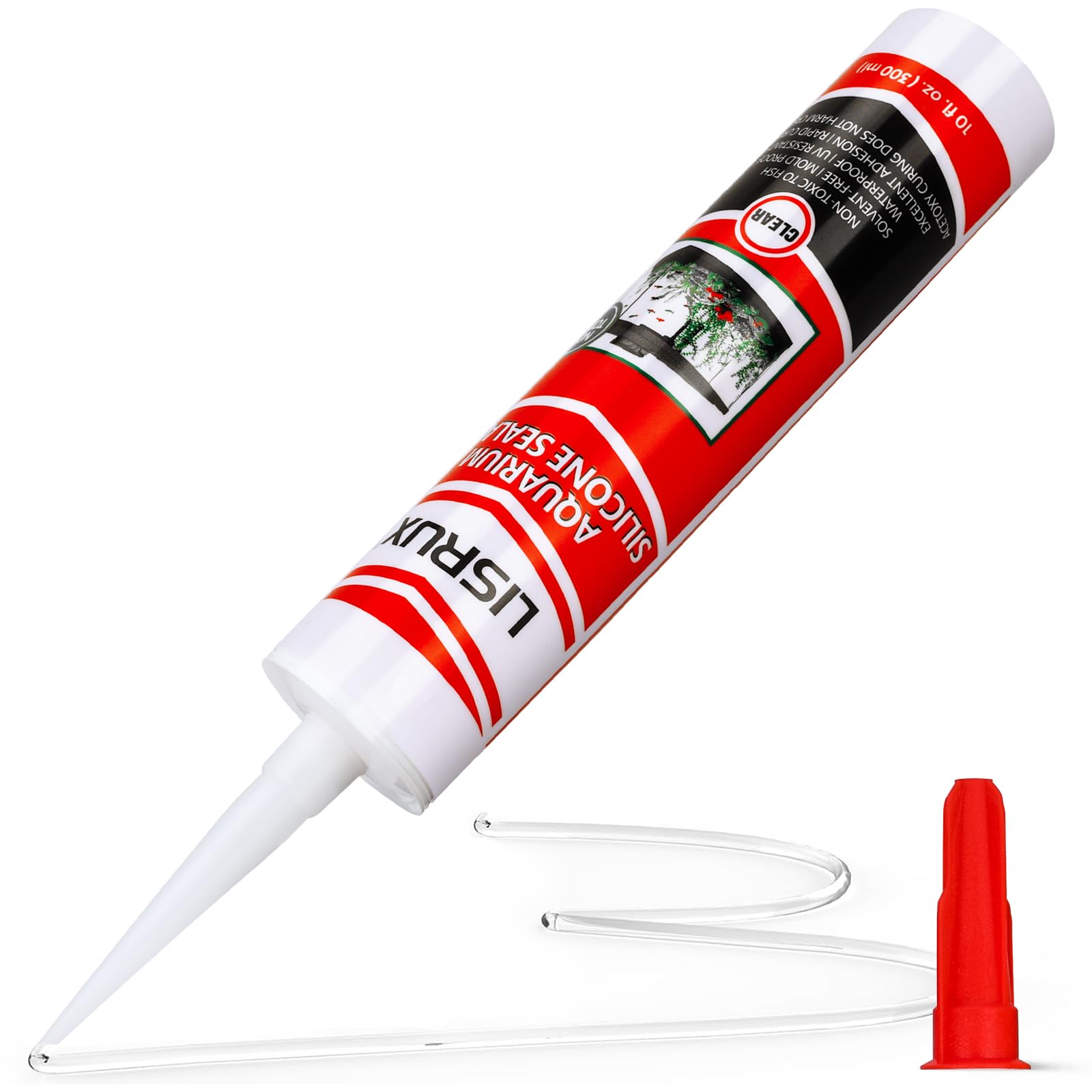 Photo 1 of 1 Pack Aquarium Silicone Clear Sealant, High Elasticity, Safe for Fish,Fast Curing Waterproof Aquarium Safe Silicone,10 Fl Oz Non-Toxic Fish Tank Safe Sealant,Strong Adhesion