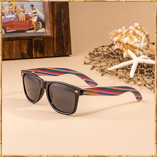 Woodies Polarized Rainbow Wood Sunglasses for Men and Women
